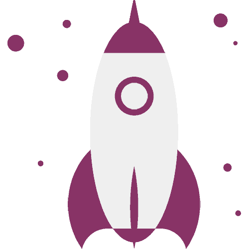 Start-up Rakete mit Partikeln